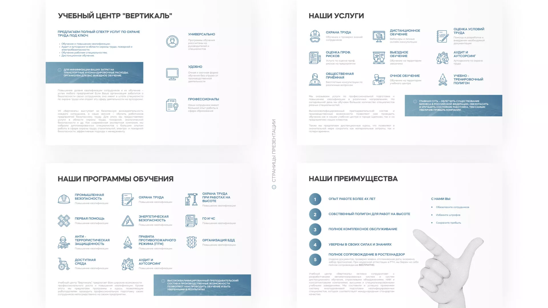 Разработка презентации для учебного центра «Вертикаль» в Угличе