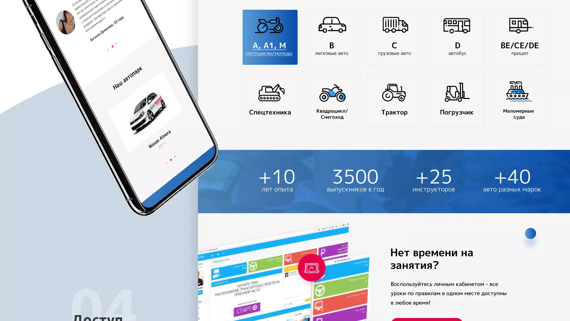Разработка сайта автошколы «Орлан» в Угличе
