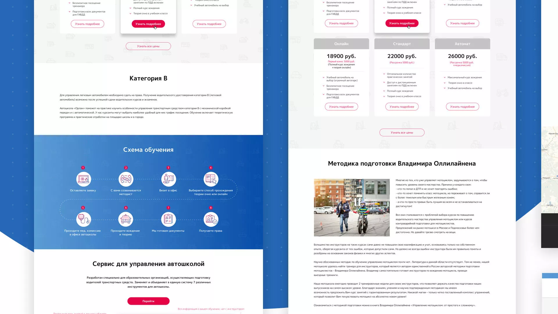 Разработка сайта автошколы «Орлан» в Угличе