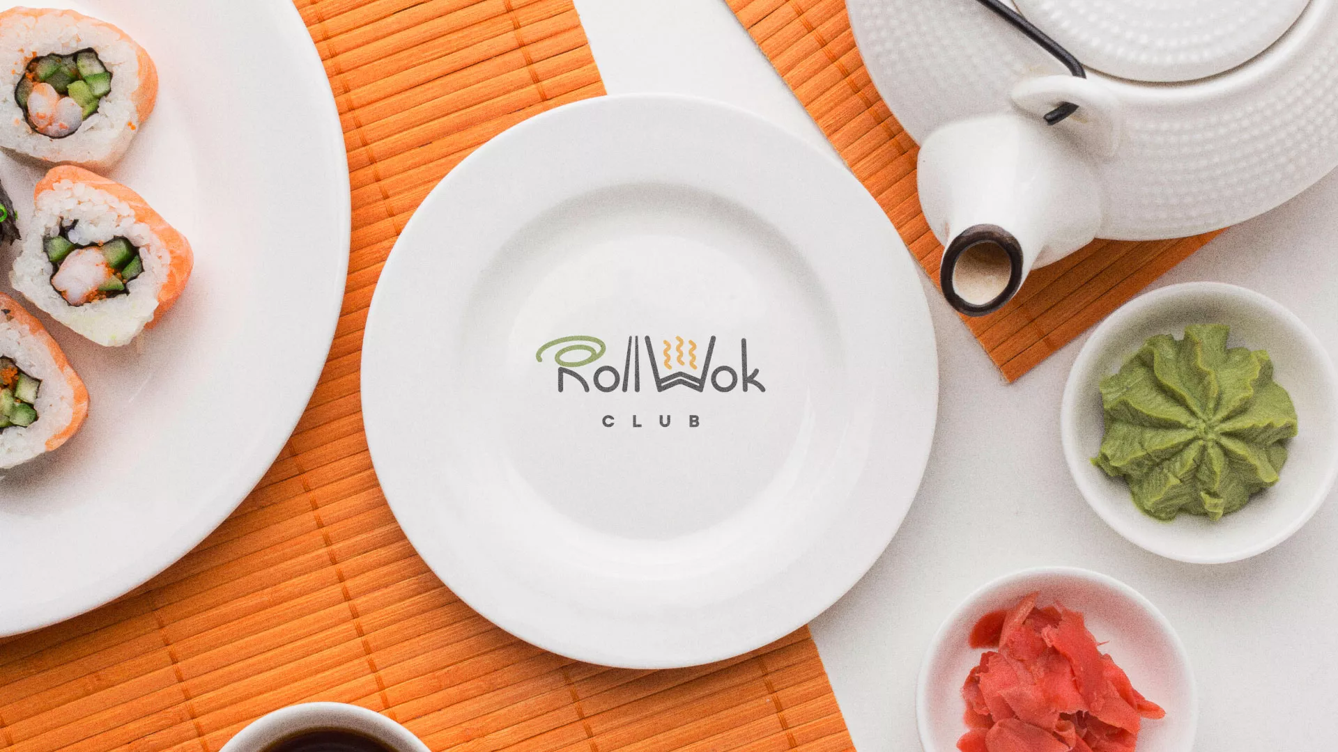 Разработка логотипа и фирменного стиля в Угличе для суши-бара «Roll Wok Club»
